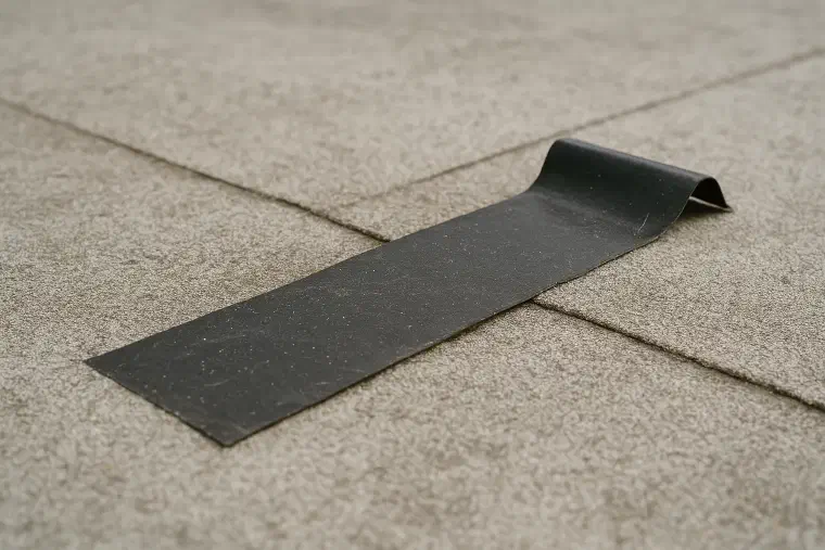 Flashing tape over a seam Self adhesive flashing tape smoothed over a seam on a roof surface.