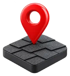 Map pin on a shingle roof tile Red map pin standing on a small square of shingle roof.